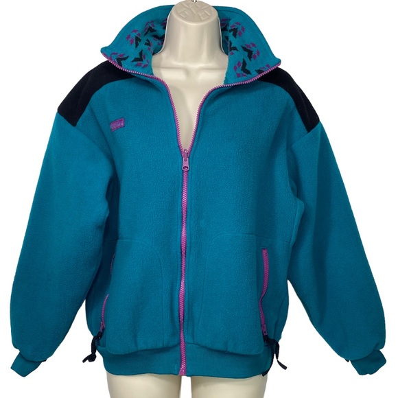 Columbia Jackets & Blazers - Vintage Columbia Jacket Womens Large Aztec Radial Sleeve Fleece Made In USA